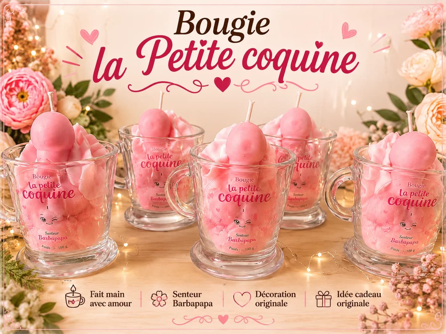 bougie la petite coquine senteur bonbon stroumph