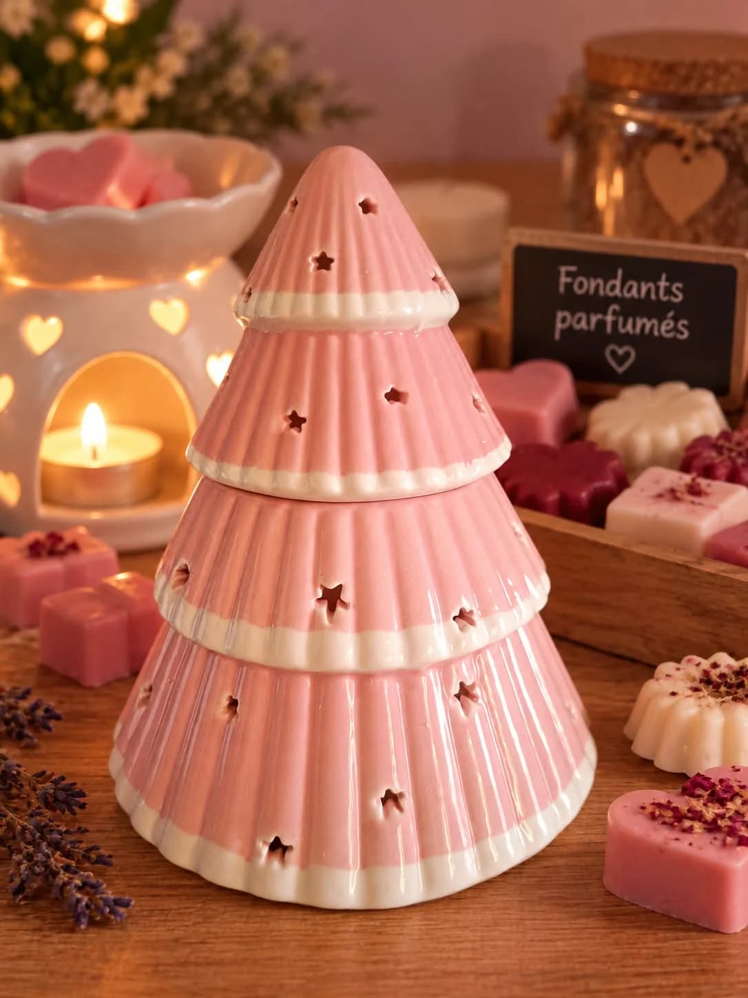 bruleur fondant parfumé sapin rose
