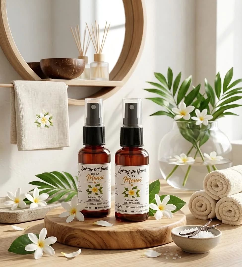 spray parfumé d'ambiance monoï