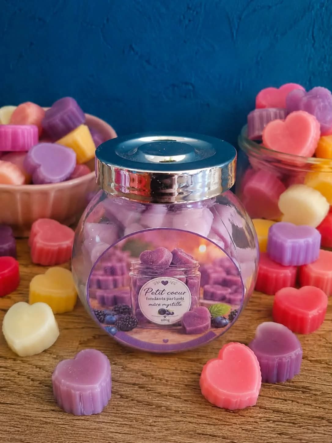pot fondants parfumées petit coeur mure myrtille